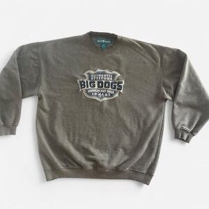 Big Dogs Authentic Attitude American Ruff Wear Sweatshirt XL Gray Brown Crewneck
